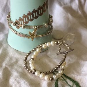 Set of 3 silver bracelets
